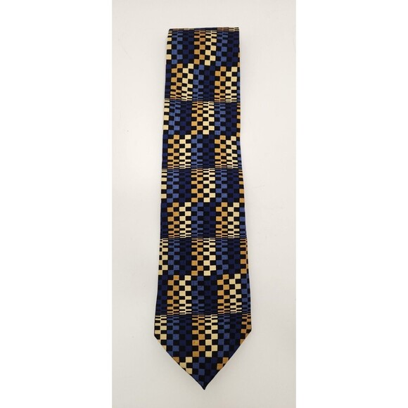 Brandini Le‎ Collezioni Neck Tie Multicolor Geometric 100% Silk Made In USA - Picture 1 of 4